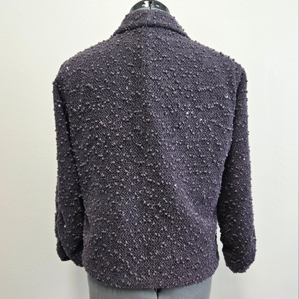 Erin London Popcorn Bouncel Sequence  Blazer Jacket Grey Charcoal Women's Medium